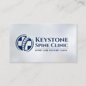 Wervelkolom en medisch kruis - blauw visitekaartje (Voorkant)