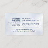 Wervelkolom en medisch kruis - blauw visitekaartje (Achterkant)