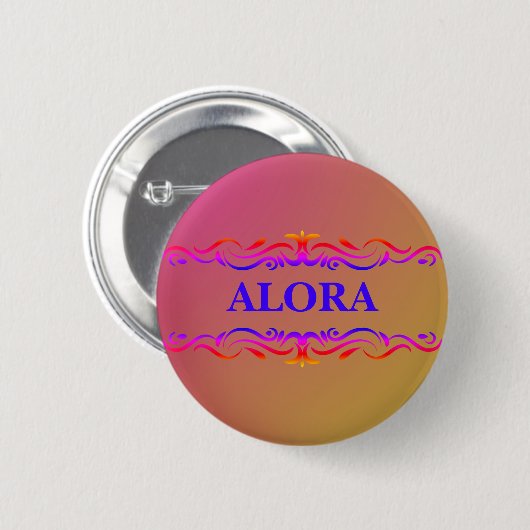  wervelkolom Neon Roze en Gele gradiënt Ronde Button 5,7 Cm (Voorkant /achterkant)