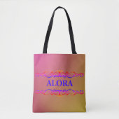  wervelkolom Neon Roze en Gele gradiënt Tote Bag (Voorkant)