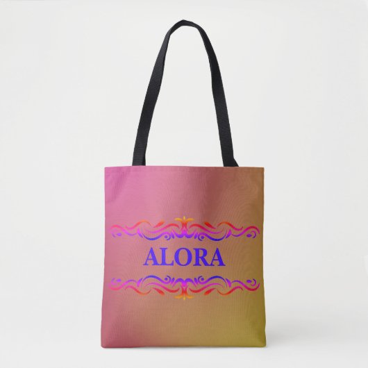 wervelkolom Neon Roze en Gele gradiënt Tote Bag (Voorkant)