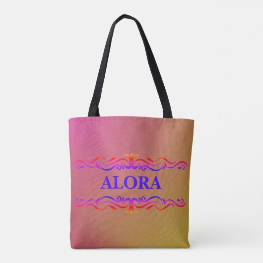  wervelkolom Neon Roze en Gele gradiënt Tote Bag (Achterkant)