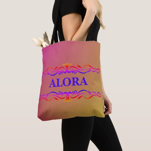  wervelkolom Neon Roze en Gele gradiënt Tote Bag (Dichtbij)