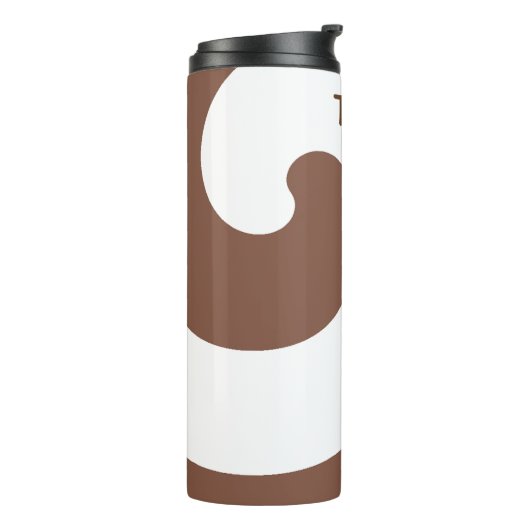 Wervelpatroon bruin en wit thermosbeker (Gedraaid links)