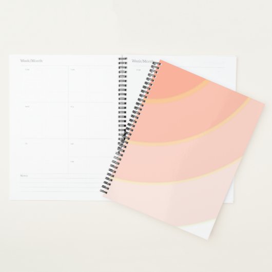 Wervelpatroon pastel ombre sinaasappel & perzik planner (Display)