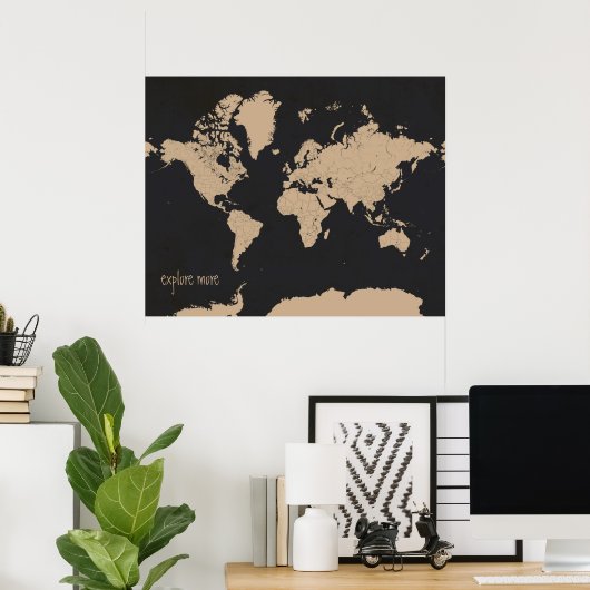 Wervelreiskaart Poster (Thuiskantoor)