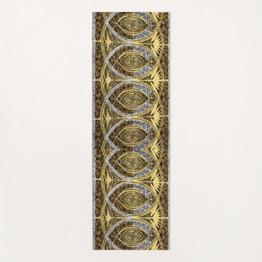 wervelt in goud zilver en onyx print yogamat (Voorkant)