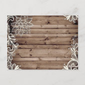Wervelt kant schuur hout land bruiloft dank u briefkaart (Achterkant)