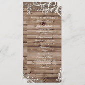 Wervelt kant schuur hout land bruiloft programma programmakaart (Voorkant / Achterkant)