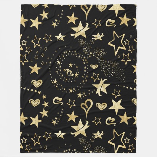 Wervelt sterren & harten fleece deken (Voorkant)