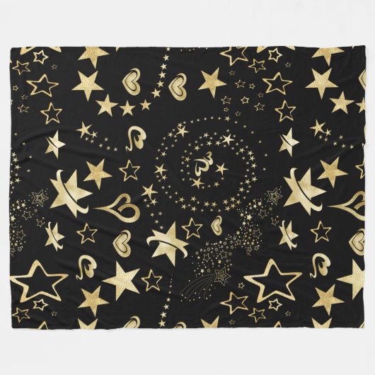 Wervelt sterren & harten fleece deken (Voorkant (Horizontaal))