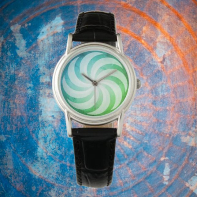 Wervelwind Blauw Groen Horloge (Creator heeft geüpload)