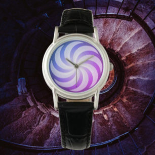 Wervelwind Blauw Paars Horloge