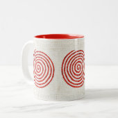 WERVELWIND MOZAÏEK Rood Tweekleurige mok (Voorkant links)
