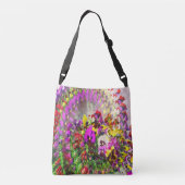 Wervelwind van Pansies.... Crossbody Tas (Achterkant)