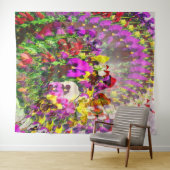 Wervelwind van Pansies.... Wandkleed (In Situ (horizontaal))