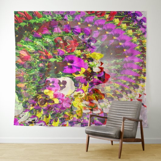 Wervelwind van Pansies.... Wandkleed (In Situ (horizontaal))