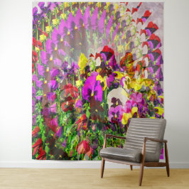 Wervelwind van Pansies.... Wandkleed