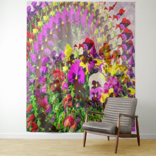 Wervelwind van Pansies.... Wandkleed