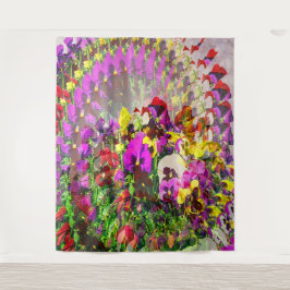 Wervelwind van Pansies.... Wandkleed