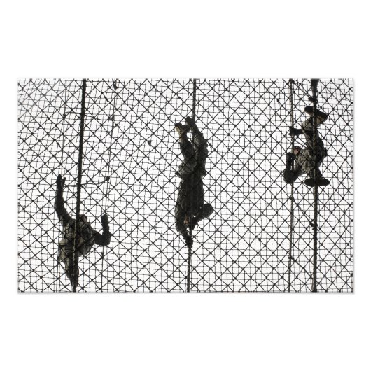 werven die een obstakel voltooien foto afdruk (Voorkant)