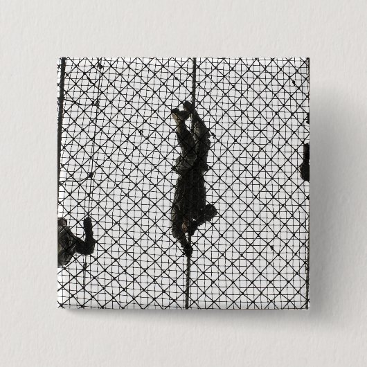 werven die een obstakel voltooien vierkante button 5,1 cm (Voorkant)