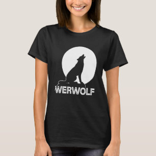 Werwolf of Wolf op volle maan, ze zweven en haken T-shirt