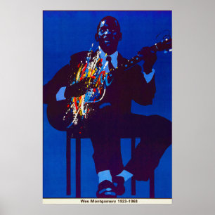 Wes Montgomery geïllustreerde Vintage Poster