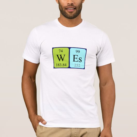 Wes periodiek shirt van de lijstnaam (Voorkant)
