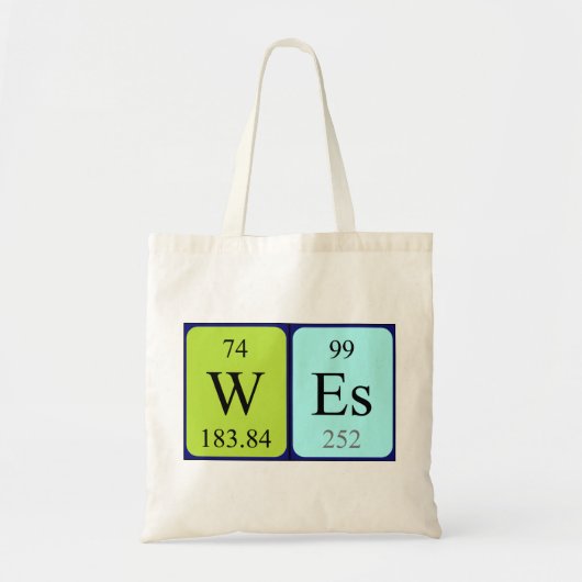 Wes periodieke lijstnaam canvas tas (Voorkant)
