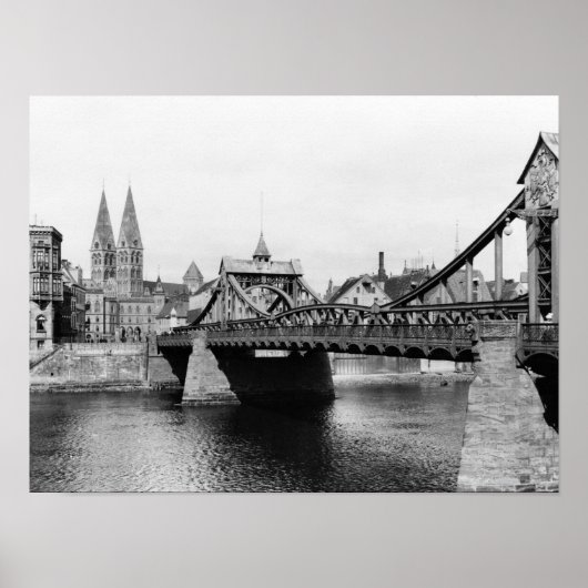 Weser Bridge, Bremen, c.1910 Poster (Voorkant)