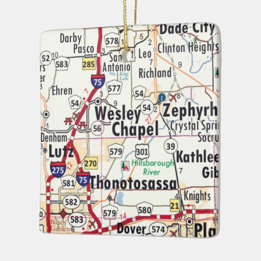 Wesley Chapel Florida Map Keramisch Ornament (Links)