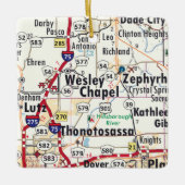 Wesley Chapel Florida Map Keramisch Ornament (Voorkant)