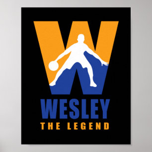 Wesley Custom Player Basketbal Uw Naam De Legende Poster