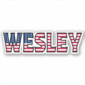 Wesley Name Vorname USA Sticker Stickerset (Voorkant)