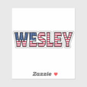 Wesley Name Vorname USA Sticker Stickerset (Vel)