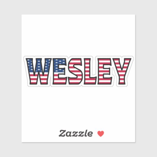 Wesley Name Vorname USA Sticker Stickerset (Vel)