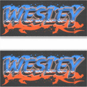 Wesley Vorname Name Graffiti Aufkleber Sticker (Voorkant)