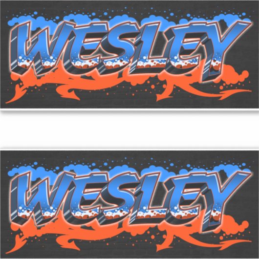 Wesley Vorname Name Graffiti Aufkleber Sticker (Voorkant)