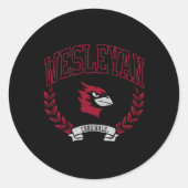Wesleyan Kardinalen Overwinning Ronde Sticker (Voorkant)