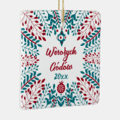 Wèsołych Gódów Kashubian Merry kerst Keramisch Ornament (Rechts)