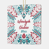 Wèsołych Gódów Kashubian Merry kerst Keramisch Ornament (Links)