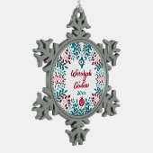 Wèsołych Gódów Kashubian Merry kerst Tin Sneeuwvlok Ornament (Links)