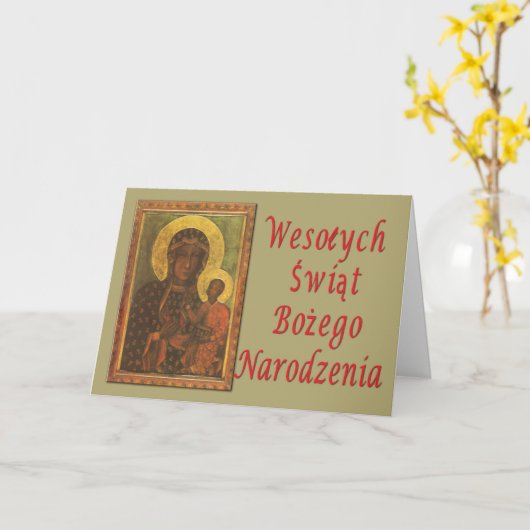 Wesolych Swiat Bozego Narodzenia Kaart (Gele Bloem)