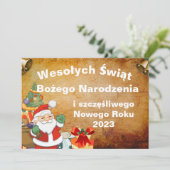 Wesołych świąt Bożego Narodzenia kaart in het Pool (Staand voorkant)