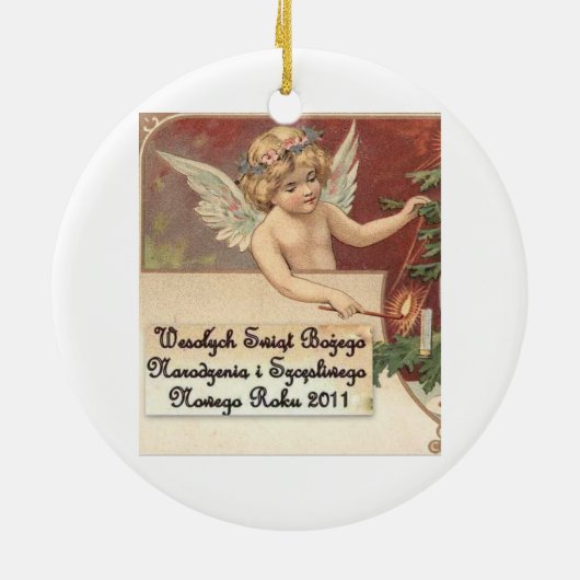 WESOLYCH SWIAT BOZEGO NARODZENIA MERRY CHRISTMAS KERAMISCH ORNAMENT (Achterkant)