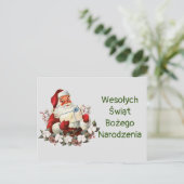Wesołych Świąt Bożego Narodzenia Merry Kerstmis Briefkaart (Staand voorkant)