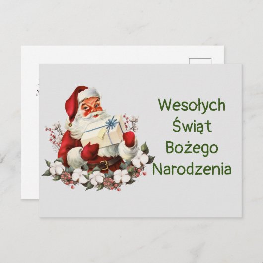 Wesołych Świąt Bożego Narodzenia Merry Kerstmis Briefkaart (Voorkant / Achterkant)