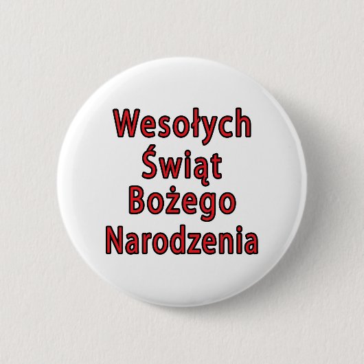 Wesolych Swiat Bozego Narodzenia Ronde Button 5,7 Cm (Voorkant)