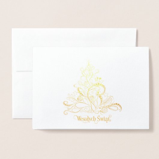 Wesołych Świąt Folie Kaarten (Voorkant met envelop)